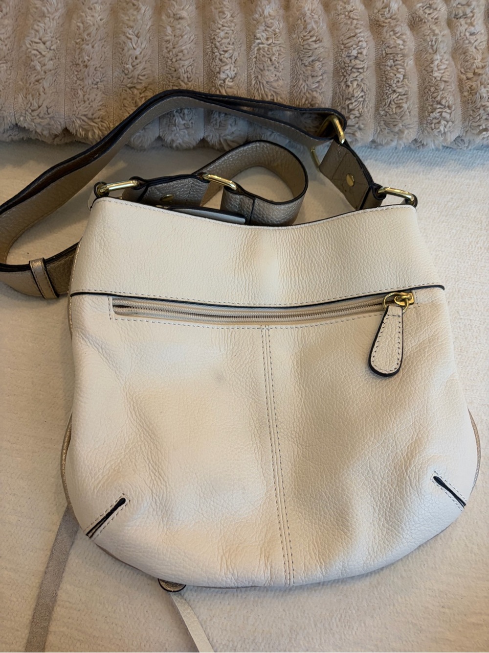 Franco Sarto Cream Crossbody Bag with Gold Hardware - Picture 5 of 5